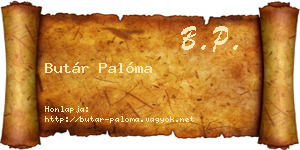 Butár Palóma névjegykártya